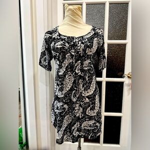 Honey Punch Navy and White Patterned Dress